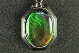 Stunning Ammolite Oval Pendant - Sterling Silver #271767-1